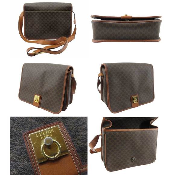 Celine Macadam Pattern Flap Shoulder Bag Crossbody Diagonal - Picture 2 of 6